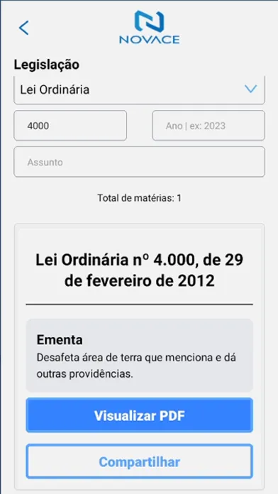 ภาพหน้าจอของ Novace Votação