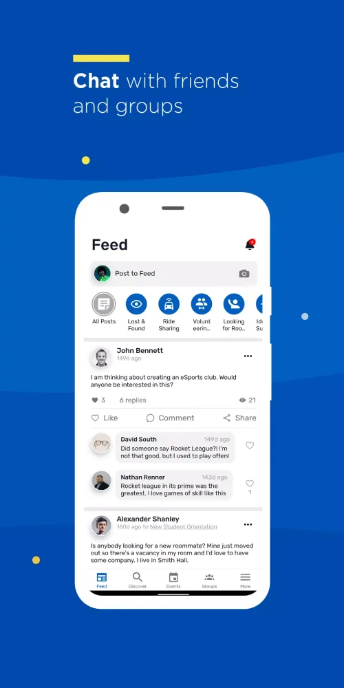 Screenshot di CampusGroups