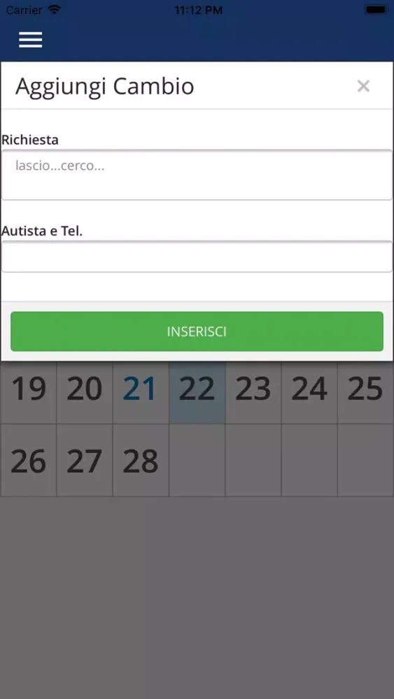 Screenshot di Novara tpl Turni