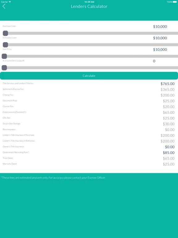 Ảnh chụp màn hình của Novation Title Insurance iPad 