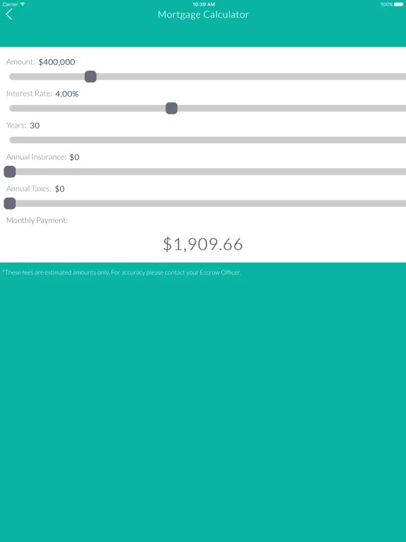 Ảnh chụp màn hình của Novation Title Insurance iPad 