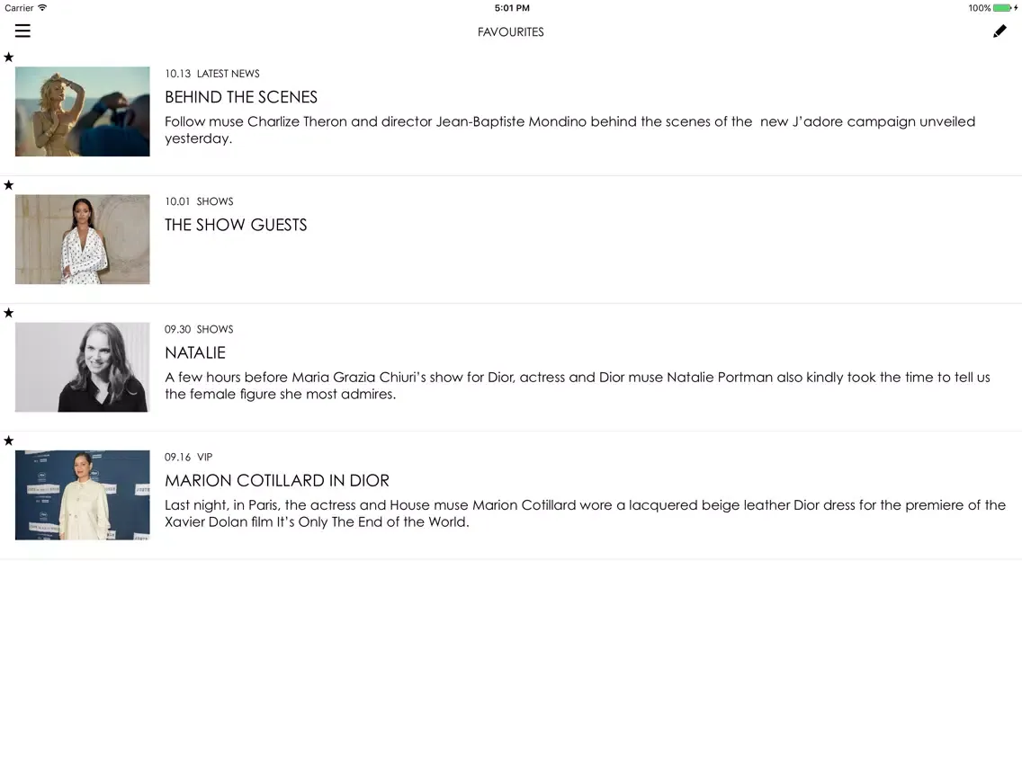 Capturas de pantalla de DIORMAG, All the latest Dior news iPad 