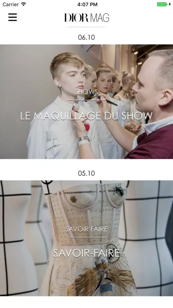 Capturas de pantalla de DIORMAG, All the latest Dior news