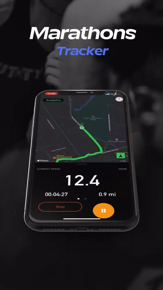 Ảnh chụp màn hình của Running Tracker Activity