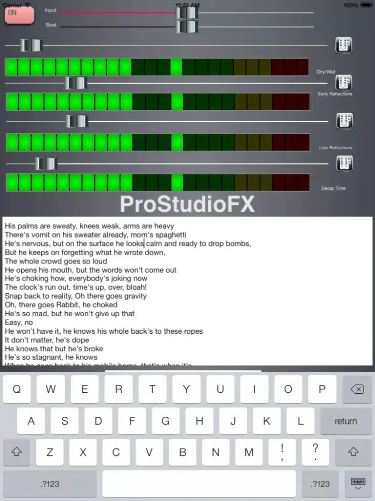 ProStudio FX 2.1 - Music Recording Studio App iPad  Screenshots