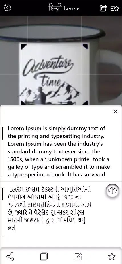 Tangkapan skrin Hindi Lens