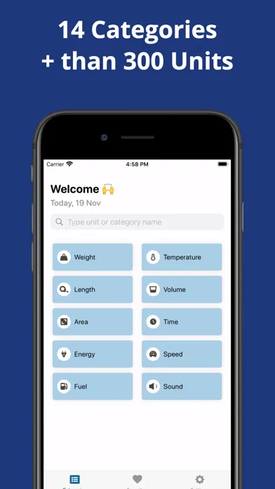 Capturas de tela do One Converter: Unit Calculator