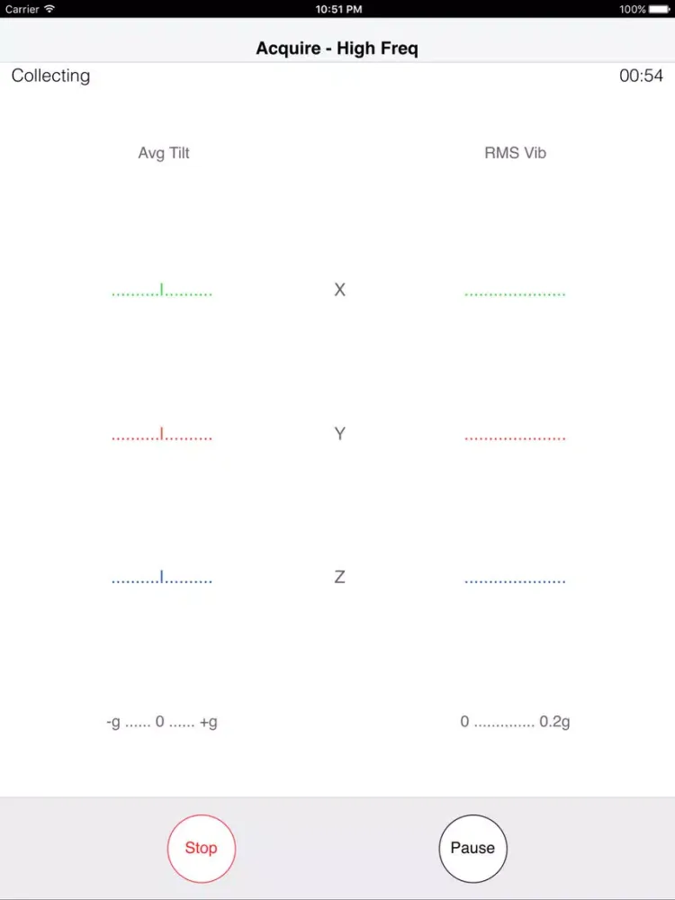VibSensor - accelerometer recorder, vibration analysis, and data export iPad 應用截圖