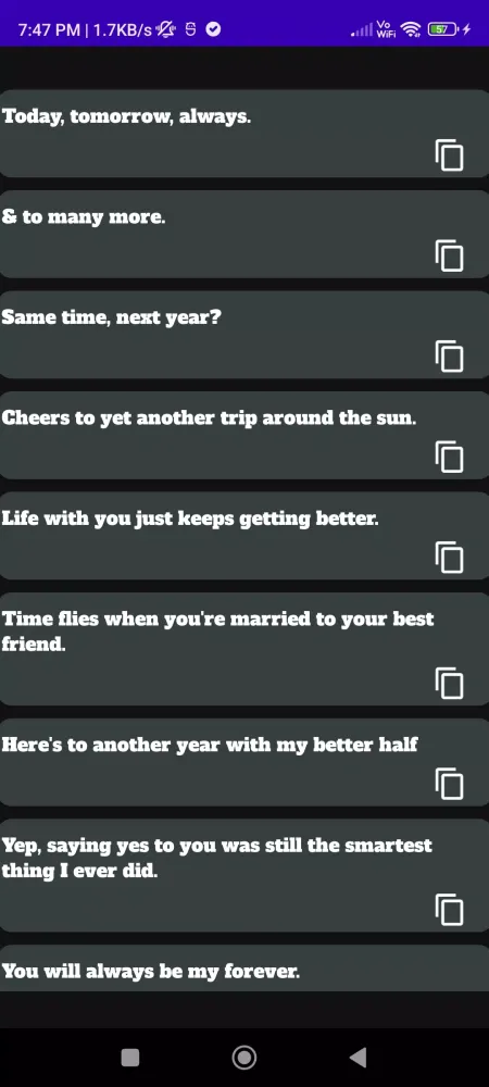 Capturas de tela do Caption Hut : popular quotes