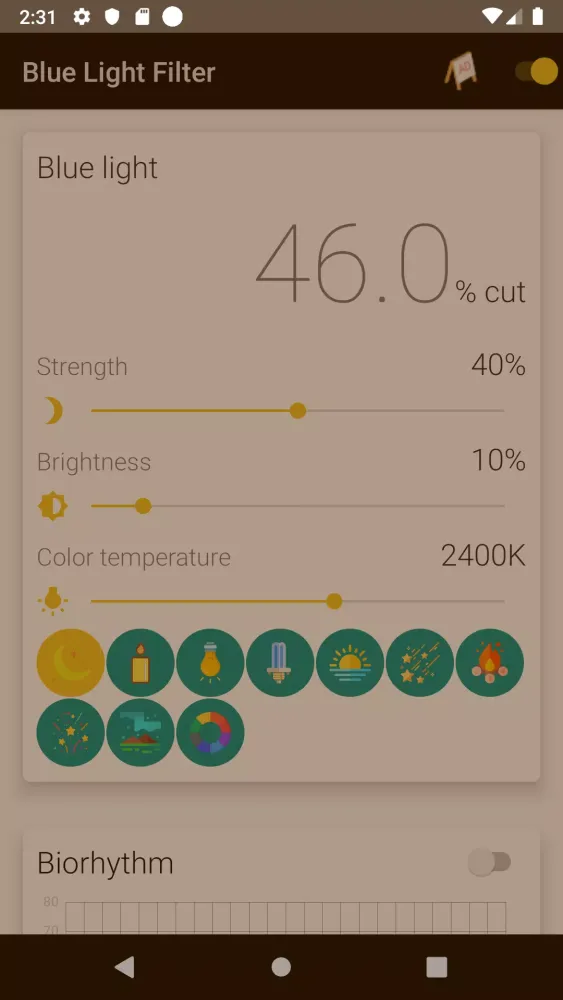 Screenshot di Blue Light Filter