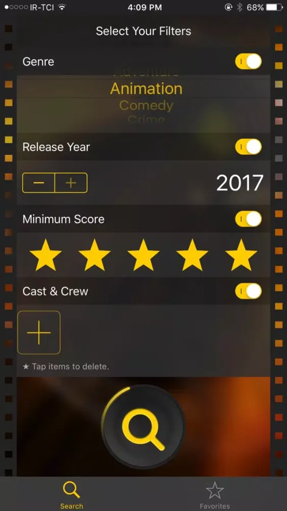 Tangkapan skrin Movie Suggester