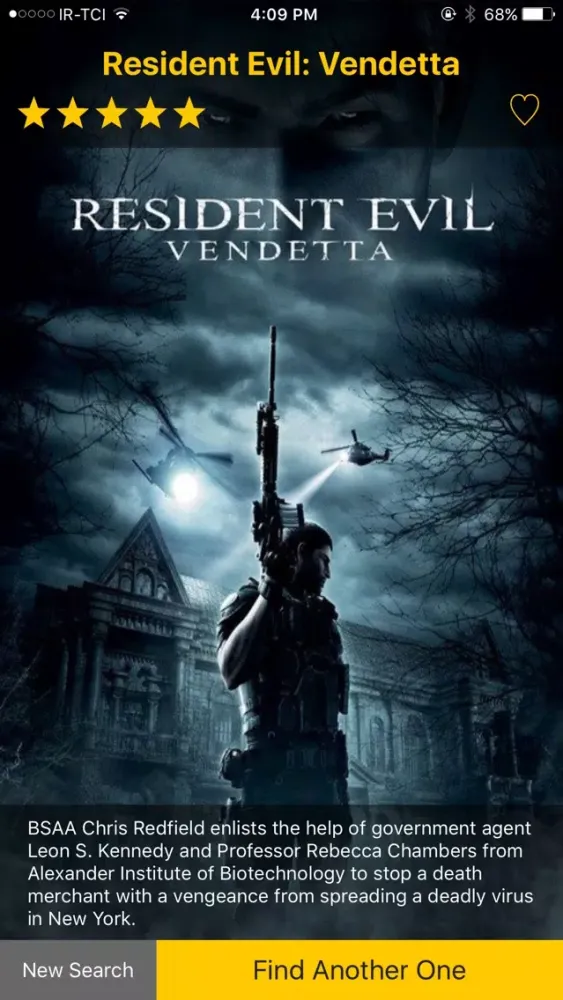 Tangkapan skrin Movie Suggester