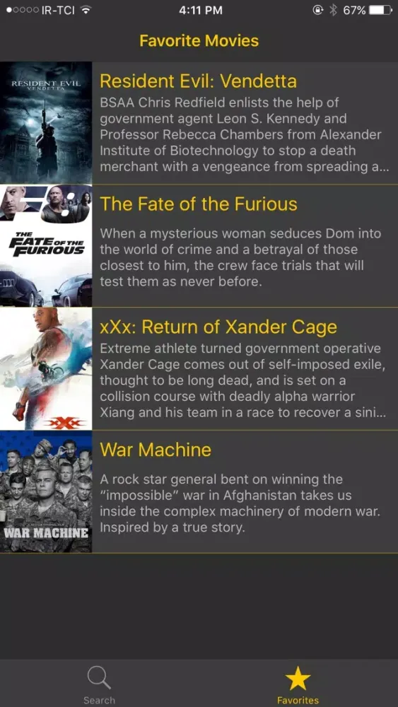 Tangkapan skrin Movie Suggester