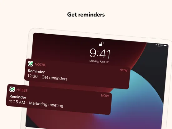 Nozbe Personal iPad  স্ক্রিনশট