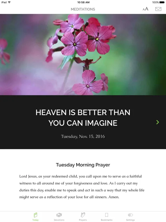 Tangkapan layar Meditations Daily Devotional iPad 