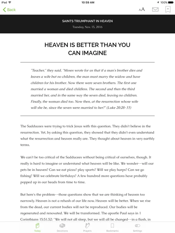 Tangkapan layar Meditations Daily Devotional iPad 
