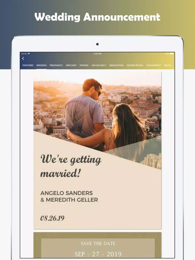 صور Announcements Card Maker iPad 