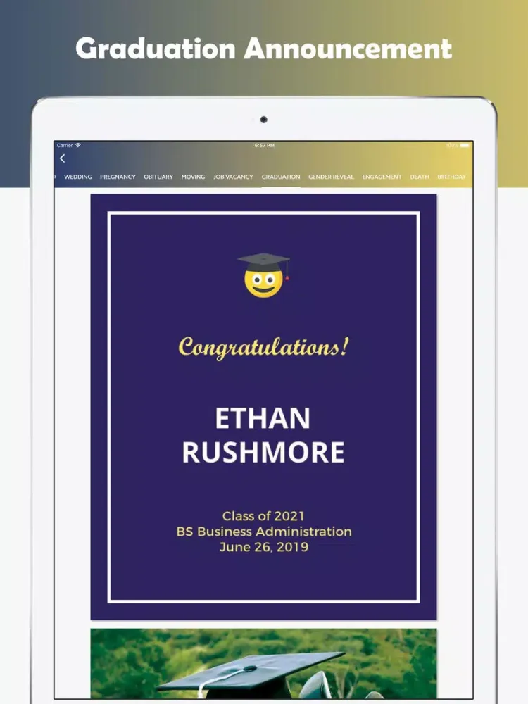 صور Announcements Card Maker iPad 