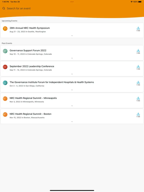 NRC Health Events iPad 应用截图