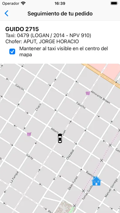 Capturas de tela do Taxicoop Mar del Plata