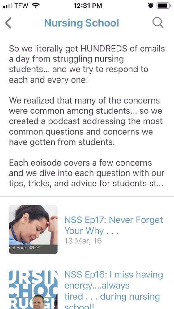 NURSING.com Radio Screenshots