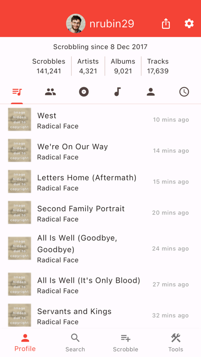 Zrzuty ekranu Finale for Last.fm
