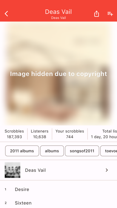 Zrzuty ekranu Finale for Last.fm