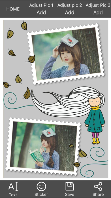 Photo Studio - Collage photo into frame art with stickers 스크린샷