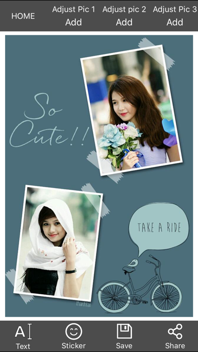 Photo Studio - Collage photo into frame art with stickers 스크린샷