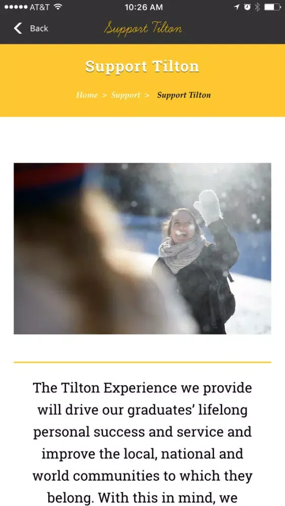 Tilton Alumni Screenshots
