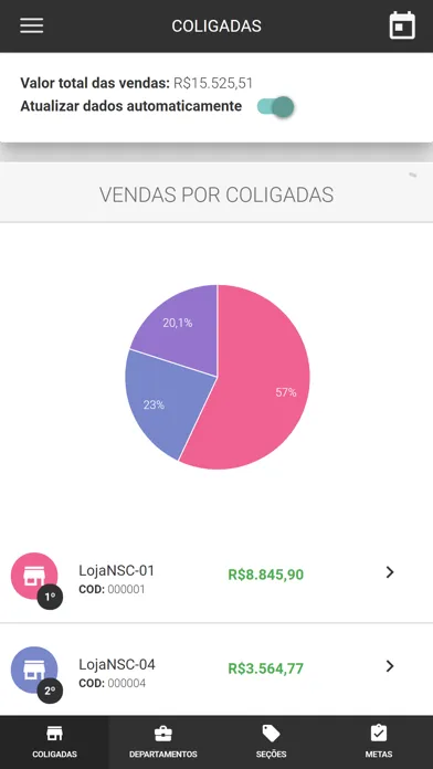 Capturas de tela do CM Enterprise