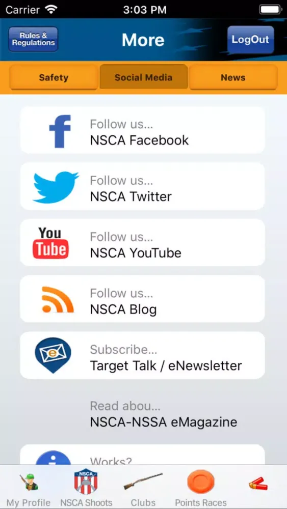 ภาพหน้าจอของ NSCA