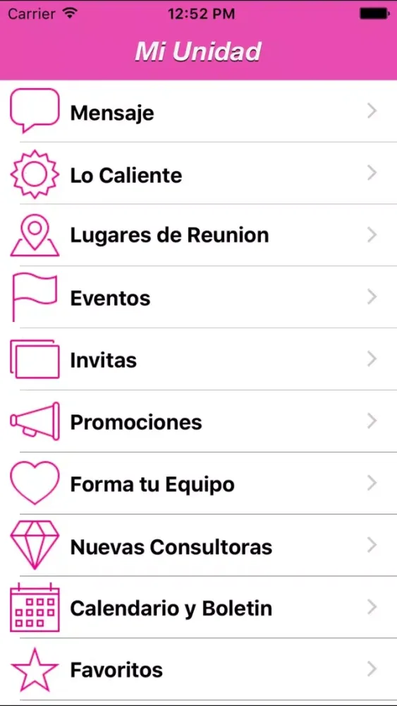 Tangkapan layar Mi Unidad App