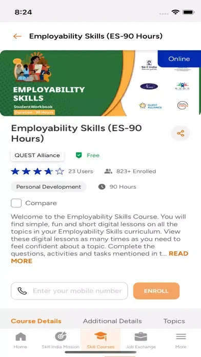 Zrzuty ekranu Skill India Digital Hub