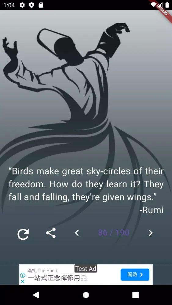 Tangkapan layar Rumi Quotes