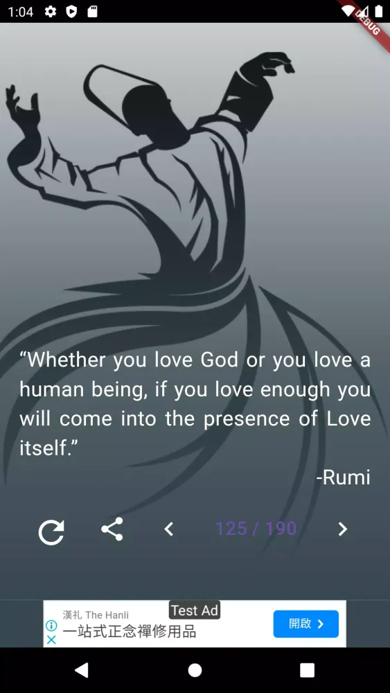 Tangkapan layar Rumi Quotes