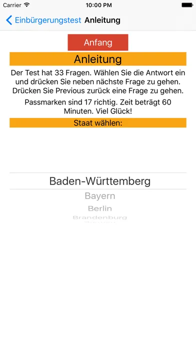 Capturas de tela do Einbürgerungstest - Deutsch - Voraussetzung für die Staatsbürgerschaft Deutsch