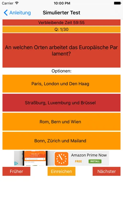 Capturas de tela do Einbürgerungstest - Deutsch - Voraussetzung für die Staatsbürgerschaft Deutsch