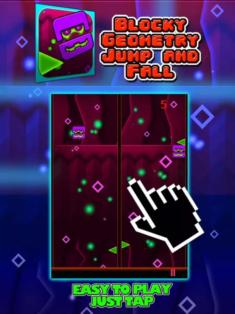 Ảnh chụp màn hình của Blocky Geometry Jump and Fall Pro iPad 
