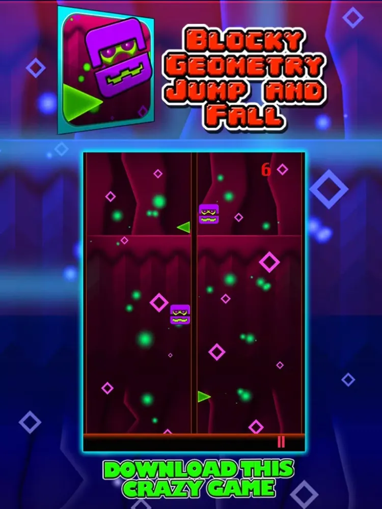 Ảnh chụp màn hình của Blocky Geometry Jump and Fall Pro iPad 
