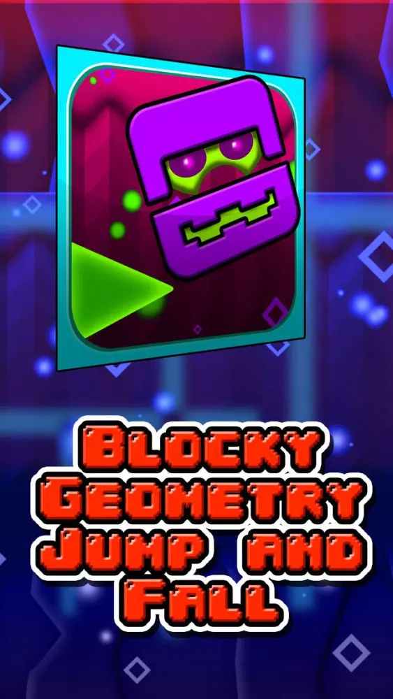 Ảnh chụp màn hình của Blocky Geometry Jump and Fall Pro