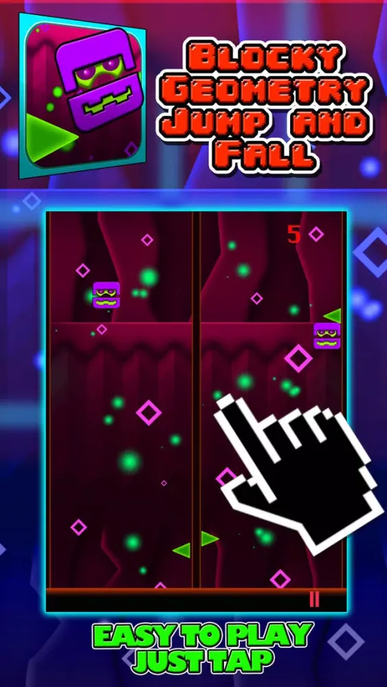 Ảnh chụp màn hình của Blocky Geometry Jump and Fall Pro