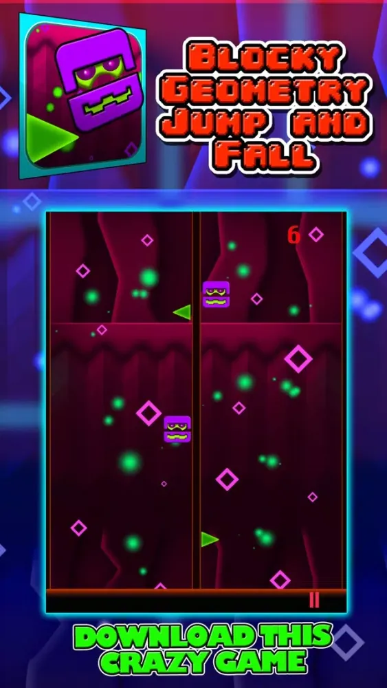 Ảnh chụp màn hình của Blocky Geometry Jump and Fall Pro