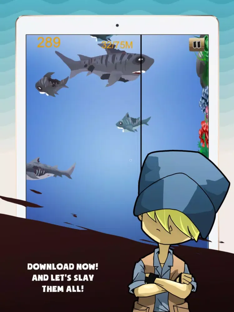 Ảnh chụp màn hình của Mega Zombie Shark Attack Pro iPad 