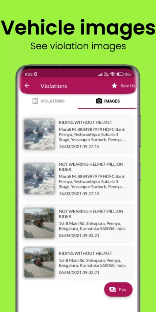 Capturas de pantalla de Bangalore Traffic Fines Check