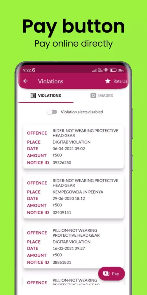 Capturas de pantalla de Bangalore Traffic Fines Check