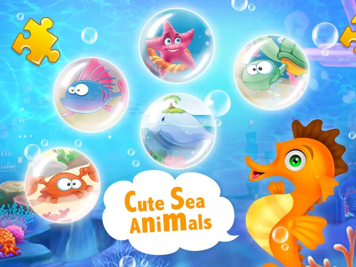 Capturas de pantalla de Sea Animal Jigsaw Puzzle for Kids iPad 