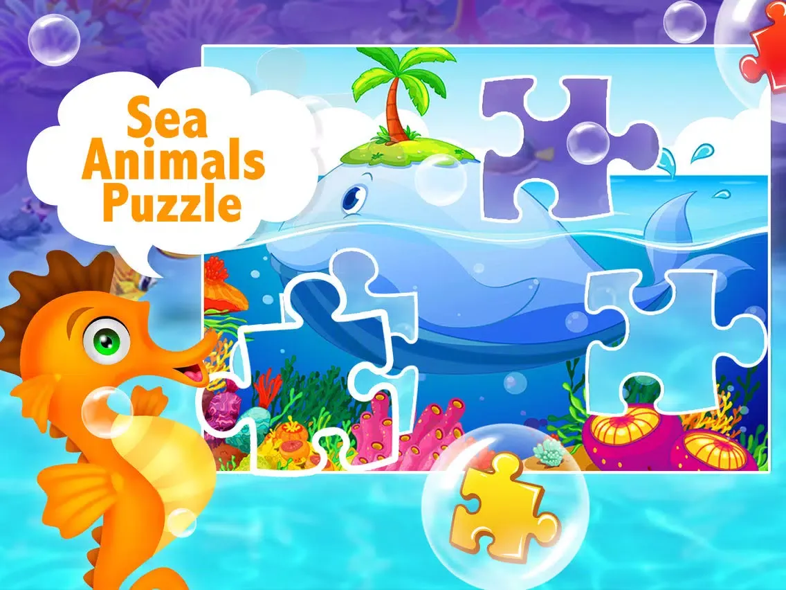 Capturas de pantalla de Sea Animal Jigsaw Puzzle for Kids iPad 