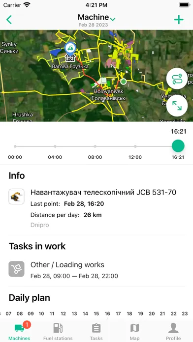 Screenshot di Telematics Cropwise Operations