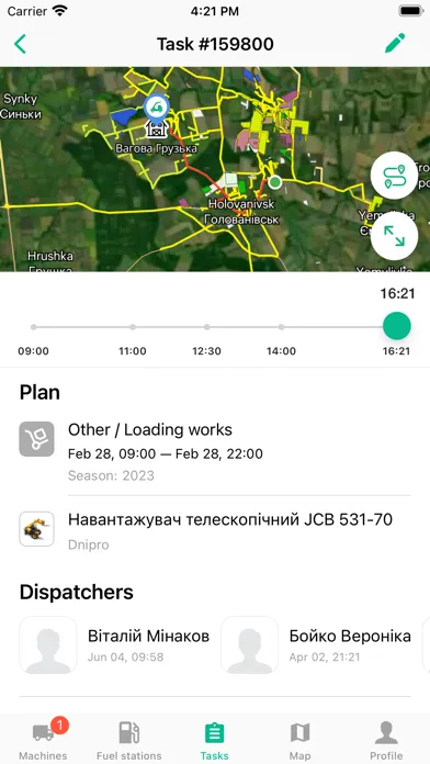 Screenshot di Telematics Cropwise Operations